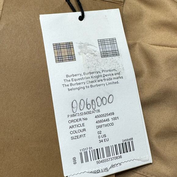 BURBERRY Tapered Pant Trouser Silk Scarf Belt SOCIETY Size 0 NWT $1190 - Picture 14 of 16